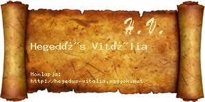 Hegedűs Vitália névjegykártya