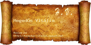 Hegedűs Vitália névjegykártya